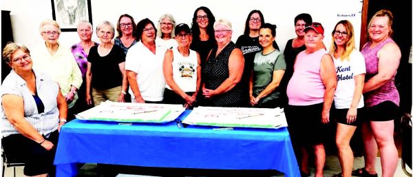 Back Row: L:R: Gloria Tibbatts, Lexie Butler, Liz Finch, Mandie Zimmer, Nicki Stewart and Darlene Lane. Front Row: Gerrie Taylor, Barb Wonitoway, Barb Gadd, Bonnie Cottingham, Robyn Scantlebury, Barb Price, Jen Kryshewski, Cheryl Collins (Nibs), Janelle Carr and Kelly Hunter.