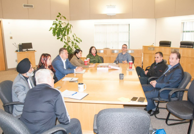 NDP officials meet with area groups, tour facilities